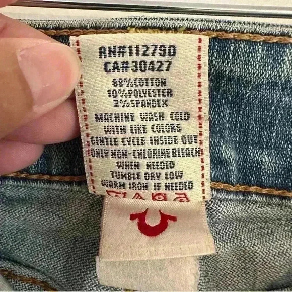 True Religion Jeans Womens Size 28 Straight Leg Distressed‎ Low Rise Vintage Y2k - Picture 6 of 15